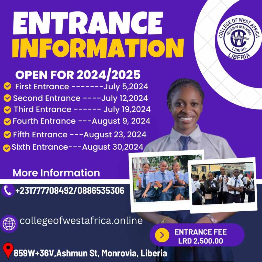 Welcome to the College of West Africa (C.W.A.) – Entrance Information for 2024/2025 2